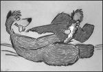  anthro bd black_and_white border canine chalk_(artwork) cum cum_on_tail half-closed_eyes humanoid_penis lying male mammal masturbation monochrome orgasm penis slightly_chubby solo spreading tail_grab tongue tongue_out toony traditional_media_(artwork) watercolor_(artwork) 