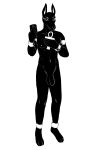  2018 abs ankh anthro anubian_jackal anubis armband black_and_white black_fur black_nose black_penis body_marking canine cellphone deity flaccid fur hladilnik iphone jackal looking_at_viewer male mammal monochrome nipples penis phone selfie simple_background 