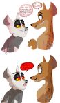  &lt;3 2017 all_hail_king_julien amber_eyes ambiguous_gender anthro bedroom_eyes biped black_claws black_fur black_markings black_nose black_spots blush brown_fur bust_portrait cheek_tuft chest_tuft claws comic countershade_face countershade_torso countershading dark_circles dialogue digital_drawing_(artwork) digital_media_(artwork) duo english_text euplerid eye_contact eye_markings eyebrows eyelashes fanaloka frown fur girly glowing glowing_eyes grey_fur half-closed_eyes heartbreak hi_res humor inner_ear_fluff insult intense karl_(madagascar) king_julien lemur lighting looking_at_another madagascar male mammal markings multicolored_fur open_frown portrait primate profanity red_eyes seductive shadow sharp_teeth shocked signature simple_background smile snout speech_bubble spots spotted_fur tan_countershading tan_fur tears teeth text toony tsuyagami tuft two_tone_fur upset white_background white_fur wide_eyed yellow_sclera 