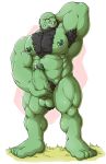  2018 5_toes abs armpit_hair ball_tuft barazoku beard biceps big_muscles big_pecs body_hair chest_hair ear_piercing erection facial_hair feet front_view genital_piercing glans gojho green_skin hand_behind_head humanoid humanoid_penis looking_at_viewer male masturbation muscular muscular_male nipple_piercing nipples not_furry nude orc pecs penis penis_piercing piercing prince_albert_piercing pubes quads serratus simple_background smile solo standing toes triceps tusks vein veiny_penis 