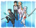  asuna_(sword_art_online) bosstseng emilia_(re_zero) kirito natsuki_subaru re_zero_kara_hajimeru_isekai_seikatsu sword_art_online 