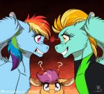  2018 ? amber_eyes clothing equine female friendship_is_magic inuhoshi-to-darkpen lightning_dust_(mlp) mammal my_little_pony pegasus purple_eyes rainbow_dash_(mlp) scootaloo_(mlp) skinsuit stare teeth tight_clothing wings 