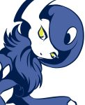  absol alternate_color creatures_(company) game_freak gen_3_pokemon half-closed_eyes looking_at_viewer monochrome muguet nintendo no_humans no_mouth pokemon pokemon_(creature) simple_background solo white_background yellow_eyes 