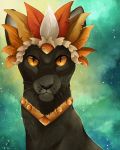  2014 amber_eyes black_fur black_nose cat digital_media_(artwork) feline feral fur headshot_portrait mammal maplespyder portrait solo whiskers 