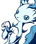  alternate_color black_eyes creatures_(company) dutch_angle game_freak gen_4_pokemon green_sclera hands_up leafeon looking_at_viewer monochrome muguet nintendo no_humans no_mouth paw_pose pokemon pokemon_(creature) simple_background solo white_background 
