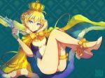  artoria_pendragon_(all) artoria_pendragon_(swimsuit_archer) ass bad_id bad_pixiv_id bangs blonde_hair blue_cloak blue_eyes blush bow breasts cloak closed_mouth crown eyebrows_visible_through_hair fate/grand_order fate_(series) fingernails full_body fur-trimmed_cloak fur-trimmed_hood fur_trim hair_between_eyes hand_up head_tilt high_heels holding hood hood_down hood_up looking_at_viewer medium_breasts mini_crown minyom one-piece_swimsuit shoes smile solo striped striped_bow swimsuit water_gun white_footwear white_swimsuit yellow_bow yellow_cloak 