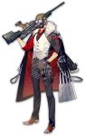  ammunition black_gloves cartridge chain coat dress_shirt eins_(senjuushi) full_body fur_collar fur_trim gas_mask gloves gun hand_in_pocket holding holding_gun holding_weapon jacket_on_shoulders kazuki_yone male_focus msg90 necktie official_art over_shoulder senjuushi:_the_thousand_noble_musketeers shirt short_hair sleeves_rolled_up solo tachi-e transparent_background waistcoat weapon weapon_over_shoulder 