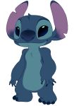  2018 4_fingers 4_toes alien alpha_channel blue_claws blue_eyes blue_fur blue_nose chest_tuft claws digital_drawing_(artwork) digital_media_(artwork) disney experiment_(species) fur head_tuft hynmy lilo_and_stitch notched_ear simple_background smile solo standing stitch toes transparent_background tuft 