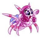  2018 8_eyes 8_legs arachnid arthropod blue_eyes eight_eyes eight_legs equine fangs female friendship_is_magic horn hybrid mammal my_little_pony rarity_(mlp) simple_background smile solo spider spiderpony unicorn white_background whitediamonds 