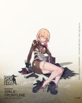  ass bag bangs beretta_px4 black_coat blonde_hair blush boots breasts brown_dress buckle character_name coat coat_removed copyright_name cross-laced_footwear curly_hair damaged dog_tags dress eyebrows_visible_through_hair full_body girls_frontline gloves green_eyes gun handgun high_heel_boots high_heels highres holding holding_strap holding_weapon hood hooded_coat lace-up_boots large_breasts load_bearing_equipment logo long_coat long_sleeves looking_at_viewer mole mole_under_eye multicolored multicolored_clothes multicolored_gloves o-ring official_art open_mouth pistol pouch px4_storm_(girls_frontline) rainli short_dress short_hair sidelocks skin_tight skindentation solo standing tareme thigh_strap torn_clothes torn_coat torn_dress trigger_discipline weapon 