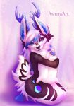  anthro asheraart bedroom cervine female invalid_tag mammal pillow pinup pose safe solo young 