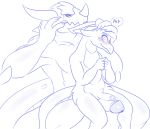  anthro blush digital_media_(artwork) dragon dragon_city duo easter_dragon erection male male/male nude penis scalie secrets-from-dark simple_background size_difference skullface_dragon white_background 