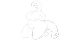  animated belly big_belly big_breasts big_butt breasts butt dilophosaurus dinosaur female looking_at_viewer ravita reptile scalie slightly_chubby theropod thick_thighs vore 