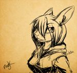  anthro clothed clothing dragk erikka female lagomorph mammal rabbit simple_background sketch solo 