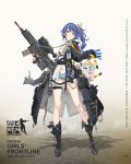  assault_rifle bandaid bangs belt bikini black_bikini black_footwear black_gloves blue_hair blue_shorts boot_straps boots breasts buckle cable character_name clothes_pin clothes_writing coat cooler copyright_name cross-laced_footwear daewoo_k11 explosive fingerless_gloves girls_frontline gloves grenade grenade_launcher grey_coat gun head_tilt highres holding holding_gun holding_weapon jewelry k11_(girls_frontline) knee_boots lace-up_boots ladic leather_choker logo long_coat long_hair long_shirt long_sleeves medium_breasts messy_hair multimeter multiple_straps name_tag off_shoulder official_art open_clothes open_coat open_shirt parted_lips pouch purple_eyes rifle see-through shells shirt short_shorts shorts side_ponytail sidelocks single_earring single_fingerless_glove skindentation smirk solo standing stomach swimsuit thigh_strap thighs trench_coat trigger_discipline unbuttoned_pants weapon white_shirt 