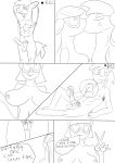  anthro big_macintosh_(mlp) breasts camera clothing comic cum dress erection eyewear female friendship_is_magic glasses jbond kissing line_art male masturbation monochrome my_little_pony orgasm penis photo photo_finish_(mlp) pubes pussy scissors sketсh text 