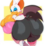  2018 absurd_res anthro armwear bat bat_wings big_breasts big_butt blue_eyes breasts butt clothed clothing elbow_gloves eyelashes eyeshadow female gloves hair hi_res huge_breasts huge_butt hyper looking_at_viewer makeup mammal membranous_wings rouge_the_bat solo sonic_(series) thick_thighs trinity-fate62 white_hair wings 