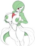  areola areola_slip big_breasts bikini breasts clothed clothing colored_sketch eyelashes female gardevoir green_hair green_nipples green_skin hair hair_over_eye half-closed_eyes hand_on_breast holding_breast huge_breasts humanoid nintendo nipples not_furry open_mouth pok&eacute;mon pok&eacute;mon_(species) presenting presenting_breasts red_eyes red_lips simple_background sketch skimpy sling_bikini solo standing string_bikini swimsuit thecon two-tone_skin video_games white_background white_skin 