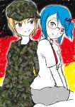  afd-chan blonde_hair blue_hair germany glasses military military_uniform personification politics putsch-chan uniform 