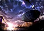  house kumeki_(kk4615) night night_sky no_humans original satellite_dish scenery sky star_(sky) starry_sky tree 