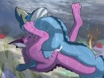  2018 3_toes ambiguous_gender ambiguous_penetration blue_eyes blue_skin dacad duo eeveelution eyes_closed feral feral_on_feral lying male male/ambiguous nintendo on_back on_top open_mouth penetration pok&eacute;mon pok&eacute;mon_(species) purple_skin sex shiny_pok&eacute;mon toes underwater vaporeon video_games water webbed_feet 