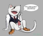  animal_genitalia animal_penis anthro anus balls bob-jiggles bottomless canine_penis clothed clothing dialogue english_text erection hi_res male mammal mouse my_hero_academia nedzu paws penis rodent scar solo teeth text 