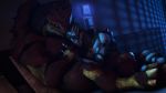  alien cuddling hand_holding humanoid krogan lying male male/male mass_effect nude on_back rooking turian video_games 