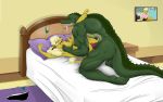  alligator anthro bed bedding big_breasts bikini blonde_hair blush breasts butt canine clothing crocodilian digital_media_(artwork) dog duo erection female floppy_ears franchesca_(greycatr) fur green_scales greycat_rademenes hair happy happy_sex legs_up looking_pleasured lying male male/female male_penetrating mammal mature_female muscular muscular_male nipples nude on_back on_bed open_mouth penetration penis pillow poodle pussy reptile rod_garth scales scalie sex smile speedo swimsuit tail_tuft tongue tongue_out tuft vaginal yellow_fur 