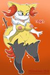  anthro bell_collar braixen brat breasts collar female fur nintendo pkfirefawx pok&eacute;mon pok&eacute;mon_(species) solo thick_thighs video_games wide_hips yellow_fur 