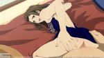  1girl anal blue_dress bottomless dress inusen okukawa_minako yuri!!!_on_ice 