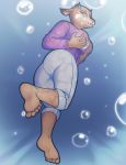  2018 5_fingers 5_toes anthro butt_pose cinderella clothed clothing digital_media_(artwork) feet female humanoid_feet inker_shike_nsfw looking_at_viewer mammal simple_background soles solo toes underwater water 