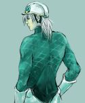  1boy back diego_brando helmet jojo_no_kimyou_na_bouken male_focus sketch tsuguru-ki 