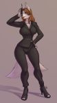  anthro big_breasts breasts canine clothed clothing female hair ldr lipstick makeup mammal phone simple_background solo standing thigh_gap wide_hips 