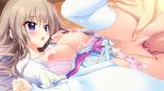  9_-nine-_kokonotsu_kokonoka_kokonoiro animated animated_gif blood blue_eyes bouncing_breasts breasts censored game_cg highres kujou_miyako light_brown_hair long_hair missionary panties panties_around_leg sex thighhighs underwear virgin 