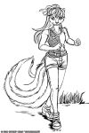  2018 anthro chatin_akaelae clothed clothing female fur hair long_hair mammal mephitid shorts skunk solo the_cyantian_chronicles tiffany_ross 