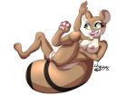  2018 anthro breasts clayman778 digital_media_(artwork) female fur hair hi_res mammal nipples nude open_mouth pose pussy rodent simple_background sitting_on_tail smile solo squirrel 