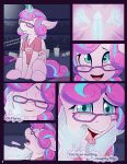  2018 aged_up clothing comic digital_media_(artwork) english_text equine eyes_closed eyewear fearingfun feathered_wings feathers female flurry_heart_(mlp) freckles friendship_is_magic glasses hi_res horn mammal my_little_pony open_mouth penis text winged_unicorn wings 