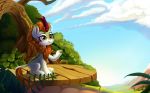  2018 absurd_res autumn_blaze_(mlp) cloud detailed_background female feral friendship_is_magic hi_res kirin my_little_pony outside smile solo taneysha 