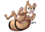  2018 anthro breasts clayman778 digital_media_(artwork) female fur hair hi_res mammal nude open_mouth pose rodent simple_background sitting_on_tail smile solo squirrel 