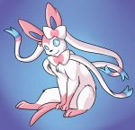  2016 ambiguous_gender amocin blue_background blue_eyes digital_media_(artwork) eeveelution feral fur looking_at_viewer mammal nintendo pok&eacute;mon pok&eacute;mon_(species) simple_background smile solo sylveon video_games 