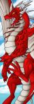  2016 amocin blizzard_entertainment bookmark claws cloud day digital_media_(artwork) dragon drogan_(amocin) fangs feral fin horn male open_mouth outside paws red_scales scales scalie sky solo teeth toe_claws tongue video_games warcraft wings 