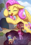  2018 applejack_(mlp) cutie_mark dragon earth_pony equine eyes_closed feathered_wings feathers female feral fluttershy_(mlp) friendship_is_magic group hi_res horse internal licking licking_lips macro mammal my_little_pony one_eye_closed outside pegasus pinkie_pie_(mlp) pony ponythroat rainbow_dash_(mlp) tongue tongue_out vore voreception wings 