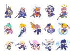  6+boys absurdres animal_ears armor axe black_hair blonde_hair brown_hair butz_klauser byronb cape cat_ears cat_tail cecil_harvey chibi cloud_strife commentary dagger detached_sleeves dual_wielding english_commentary final_fantasy final_fantasy_i final_fantasy_ii final_fantasy_iii final_fantasy_iv final_fantasy_ix final_fantasy_v final_fantasy_vi final_fantasy_vii final_fantasy_viii final_fantasy_x final_fantasy_xi final_fantasy_xii final_fantasy_xiii final_fantasy_xiv final_fantasy_xv fire frioniel frown gloves greatsword gunblade headband helmet highres holding jacket lightning_farron looking_at_viewer multiple_boys multiple_girls noctis_lucis_caelum onion_knight pantyhose pink_hair polearm serious shantotto shield silver_hair smile spiked_hair squall_leonhart staff sword tail tidus tina_branford trident vaan warrior_of_light weapon y'shtola_rhul zidane_tribal 