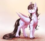  2018 brown_hair cutie_mark digital_media_(artwork) equine eyebrows eyelashes fan_character feathered_wings feathers female feral hair mammal my_little_pony mykegreywolf pegasus simple_background solo standing wings yellow_eyes 