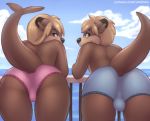  anthro briefs brother bulge butt clothing cub female jenny_(ajdurai) lee_(ajdurai) looking_back male mammal mustelid otter panties presenting presenting_hindquarters raised_tail sibling sister standing twins underwear young zeta-haru 