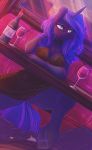  anthro breasts chest_tuft choker cleavage clothed clothing dimwitdog equine female foot_on_crotch friendship_is_magic horn inner_thigh male male/female mammal my_little_pony princess_luna_(mlp) tuft under_table winged_unicorn wings 