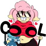  alpha_channel audino belly big_breasts breasts clothed clothing dewott dewy-eyedboy duo eyewear female hair male nintendo overweight pok&eacute;mon pok&eacute;mon_(species) simple_background sunglasses transparent_background video_games 
