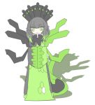  1girl black_hair chinese_clothes creatures_(company) game_freak gen_6_pokemon gradient_hair green_eyes green_hair grey_eyes heterochromia multicolored_hair nintendo personification pokemon scales shikkoku_neko solo tail zygarde zygarde_50_percent 