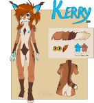  2018 anthro breasts feline female kerry kerrydark lynx mammal model_sheet nipples nude pussy solo teenager young 