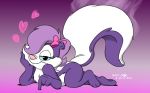  &lt;3 female fifi_la_fume flat_chested joaoppereiraus lying mammal mephitid pose skunk smile tiny_toon_adventures warner_brothers 